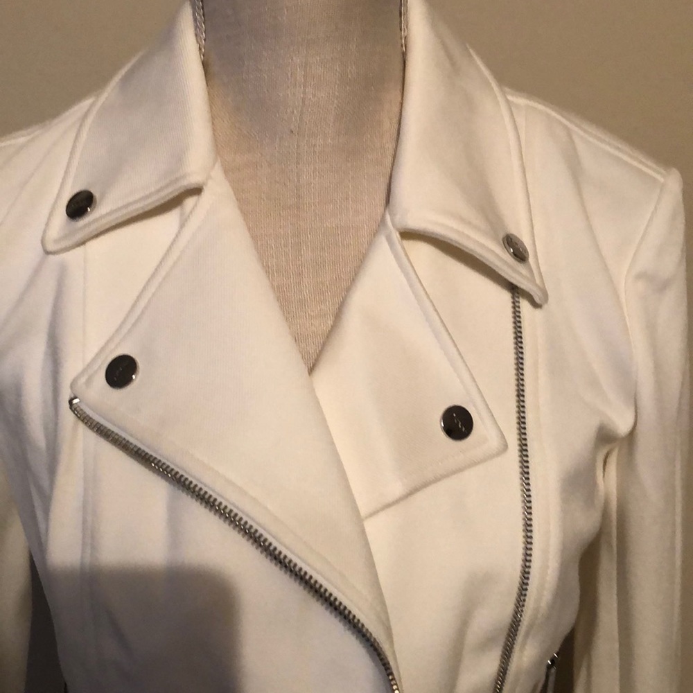 Dkny jacket, white, zipper front xs - Picture 4 of 10